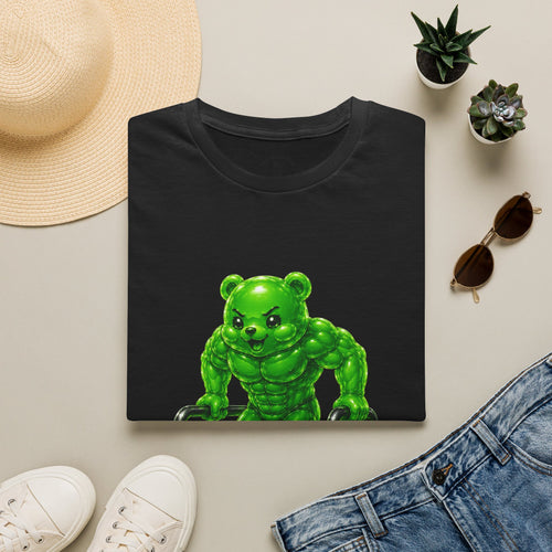 Bar Lifting Workout, Emerald green Oozy Buff Bear Gym Special- Adult Graphic Shirt (18+)