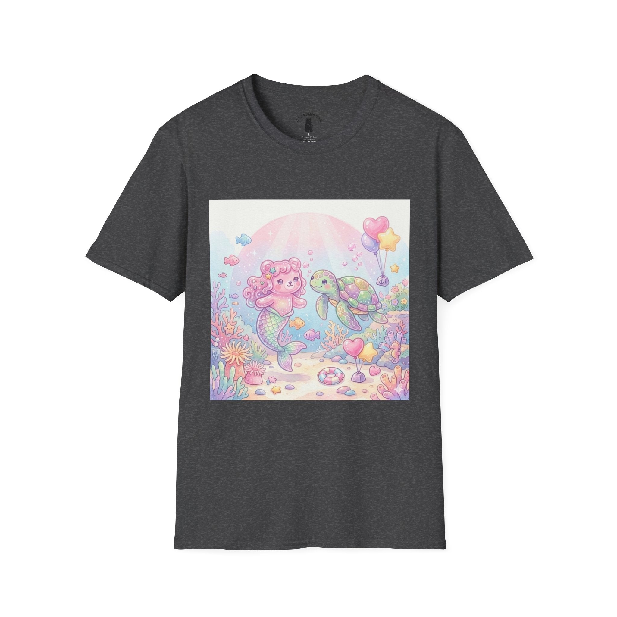 Pink Gummy Mermaid & Turtle friend, Gooey Gummy Freinds- Kawaii Graphic T-Shirt