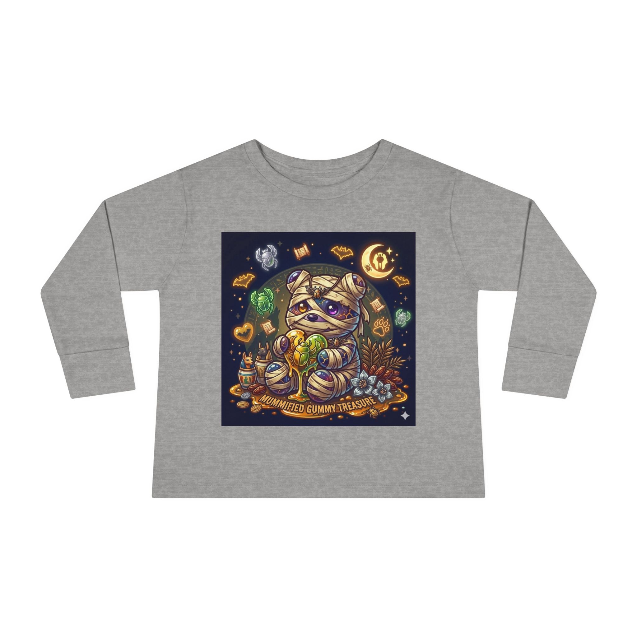 Cute Mummy Halloween Oozy Bear Special- Kids Graphic Long Sleeve Shirt