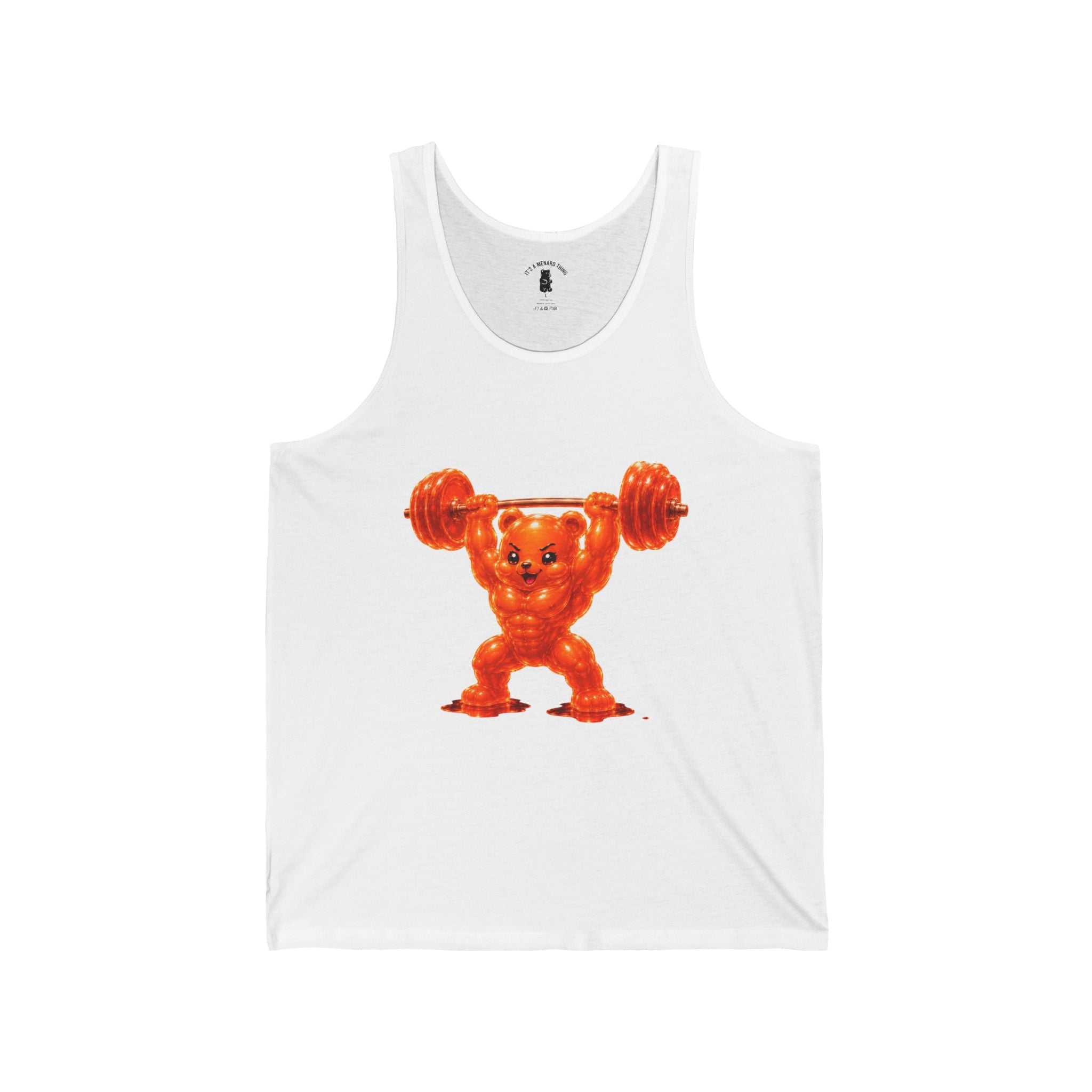 Shredded Orange Buff Oozy Bear, Special Addition Gym Style- Graphic Tank Top
