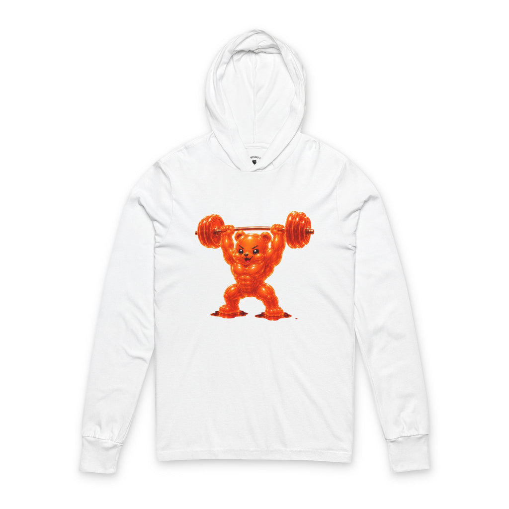 Weightlifting, Orange Oozy Buff Bear Gummy Gym Addition- Workout Sweatshirt