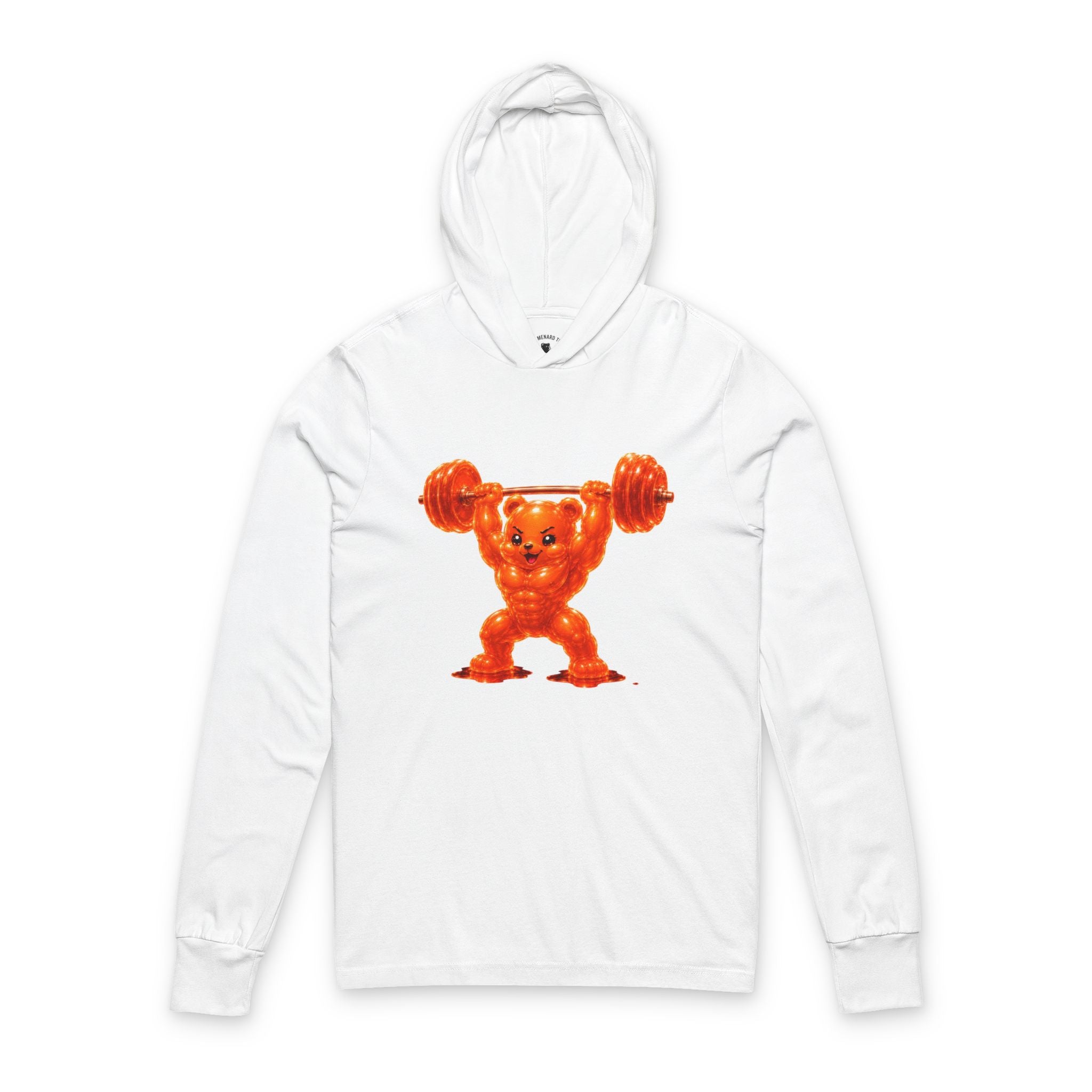 Weightlifting, Orange Oozy Buff Bear Gummy Gym Addition- Workout Sweatshirt