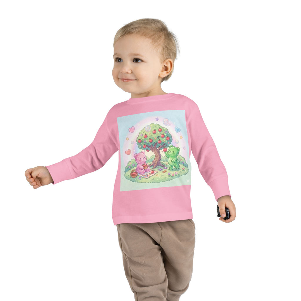 Beautiful Day For Apple Picking, Oozy Bear Gummy Friends Hang Out- Graphic Long Sleeve Shirt