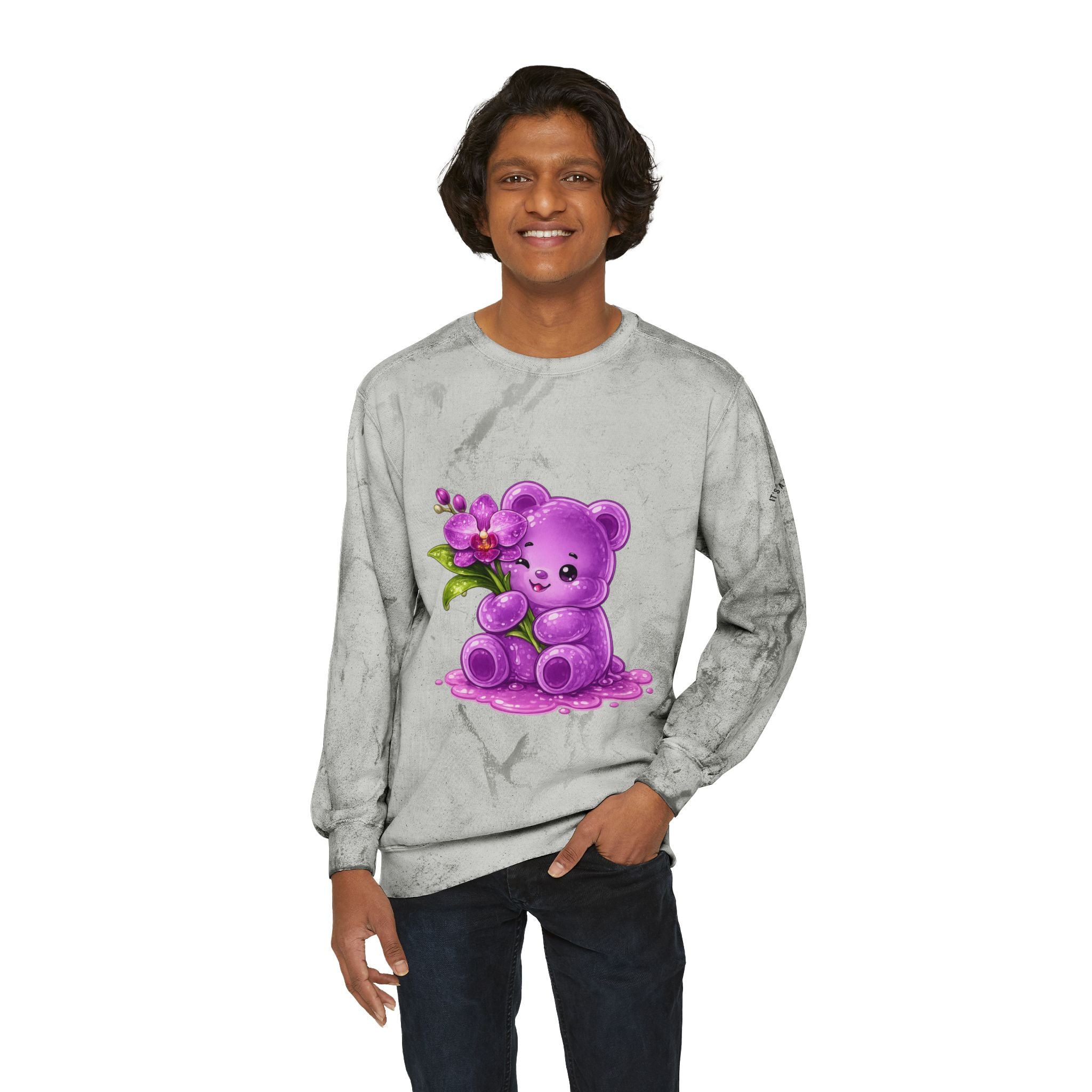 Orchid Bloom, Purple Special Gooey Gummy Bear- Kawaii Graphic Sweatshirt