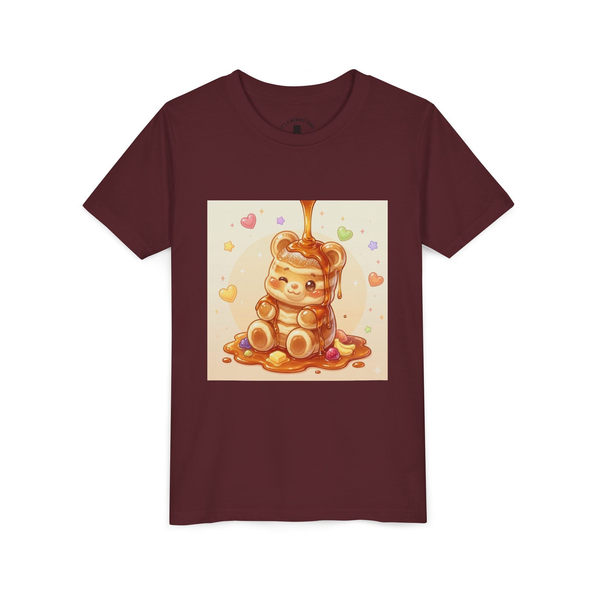 Fluffy Thick Gooey Gummy Pancake Bear Youth T-Shirt