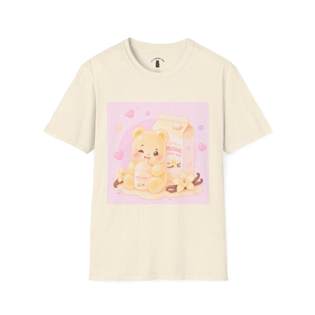 Vanilla Milkshake Gooey Gummy Cartoon T-Shirt — Pastel Aesthetic Tee