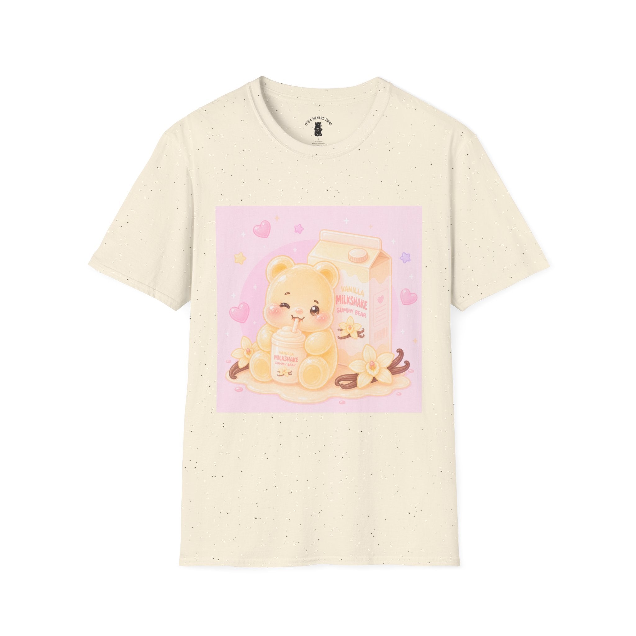 Vanilla Milkshake Gooey Gummy Cartoon T-Shirt — Pastel Aesthetic Tee