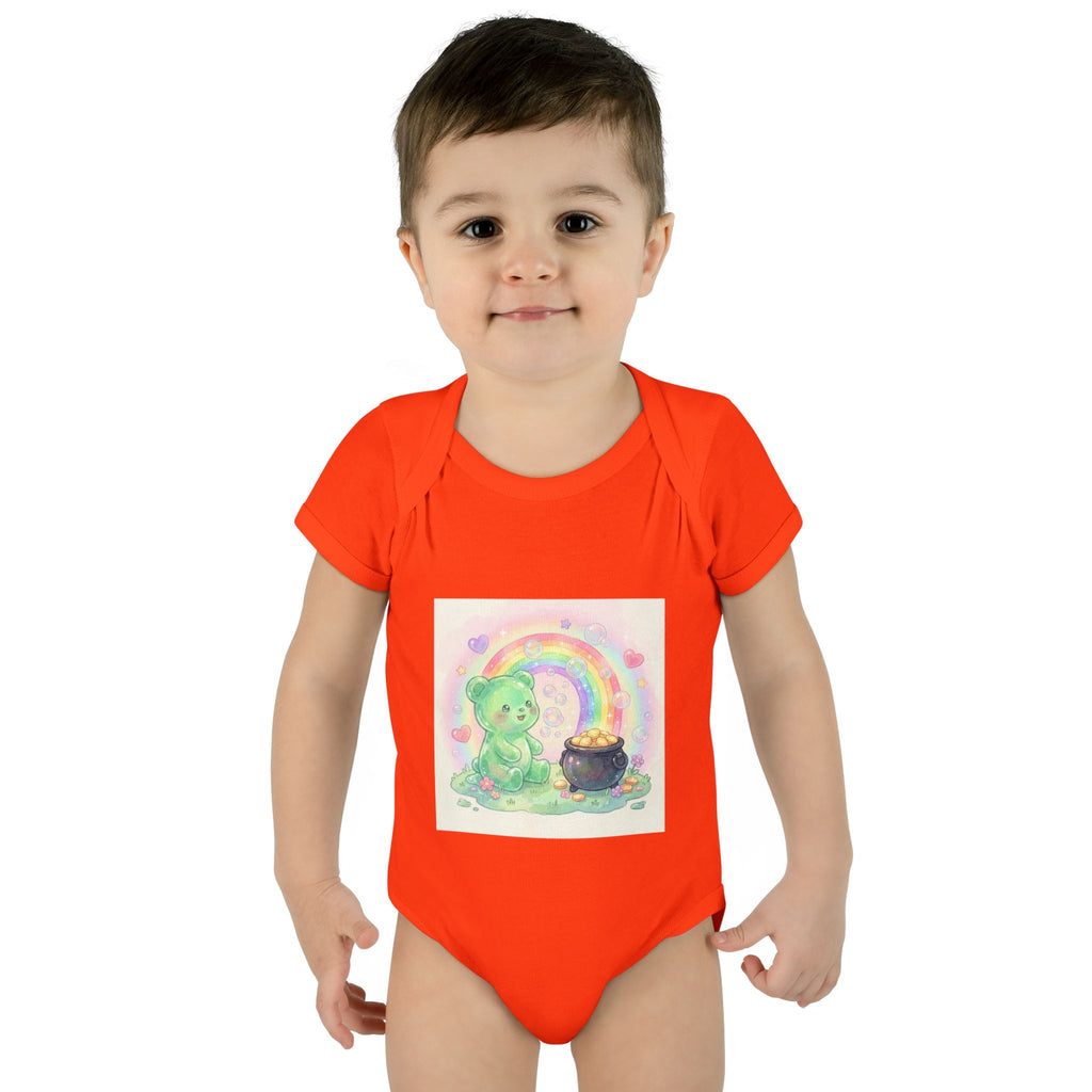 Rainbow Gooey Gummy Bear Found Inner Treasure – Cute St. Patrick’s Day Luck Baby Onesie