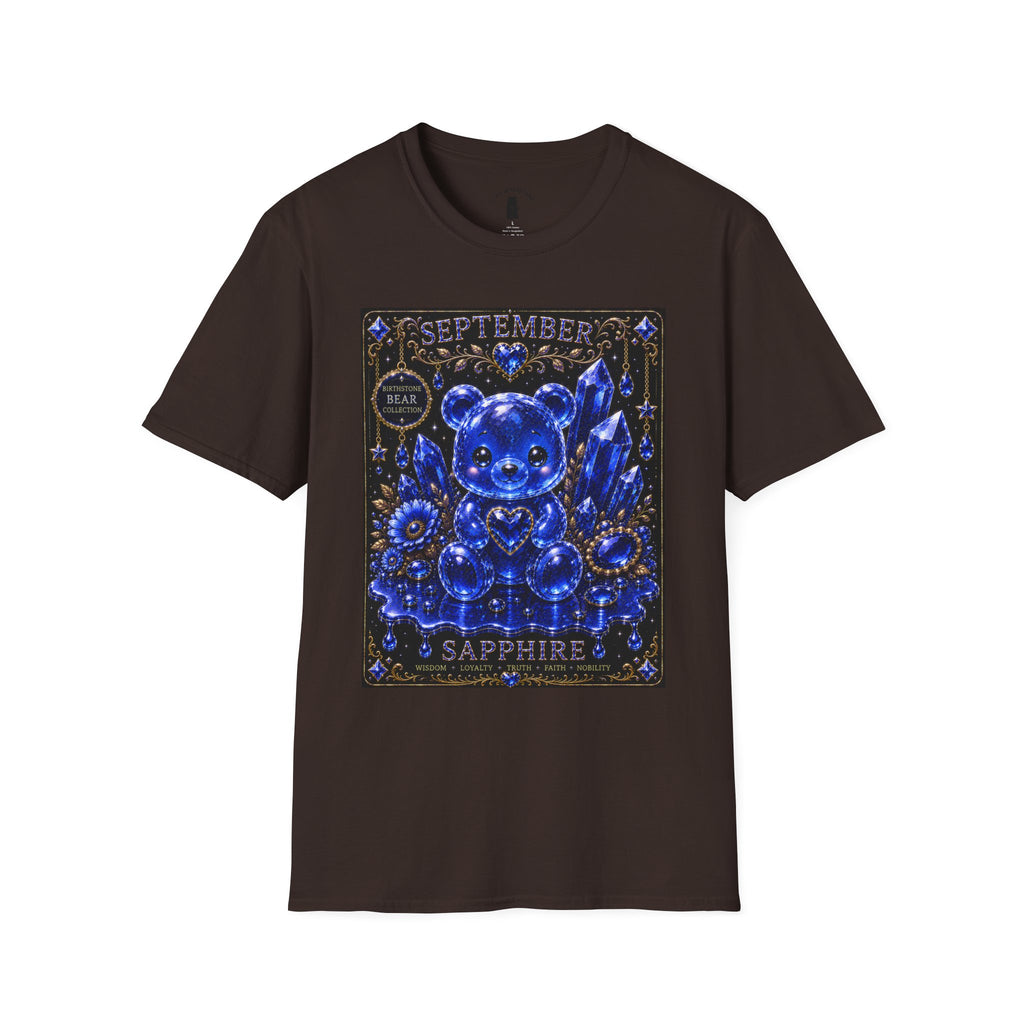 September Sapphire Crystal Oozy Bear Birthstone Addition- Graphic Shirt