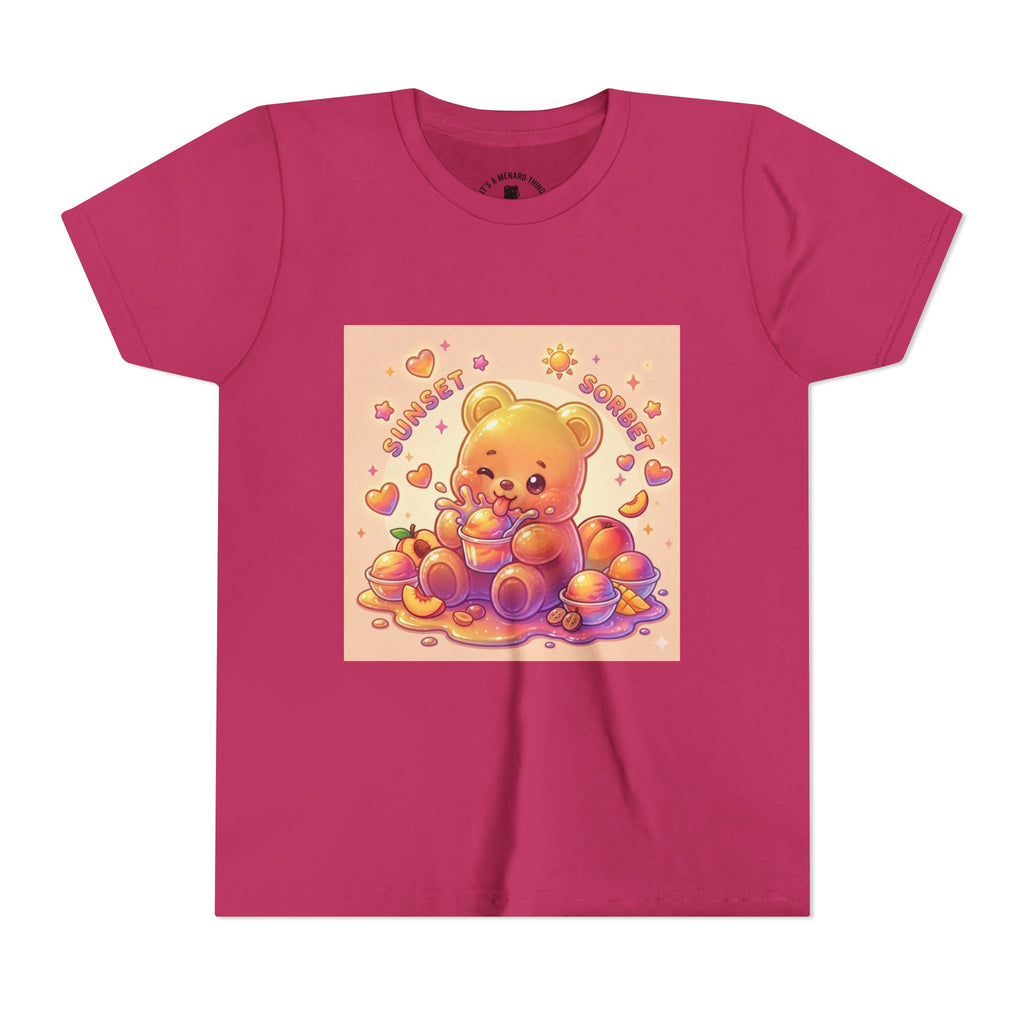 Sunny Peach Sorbet Gooey Gummy Bear Kids Graphic Shirt