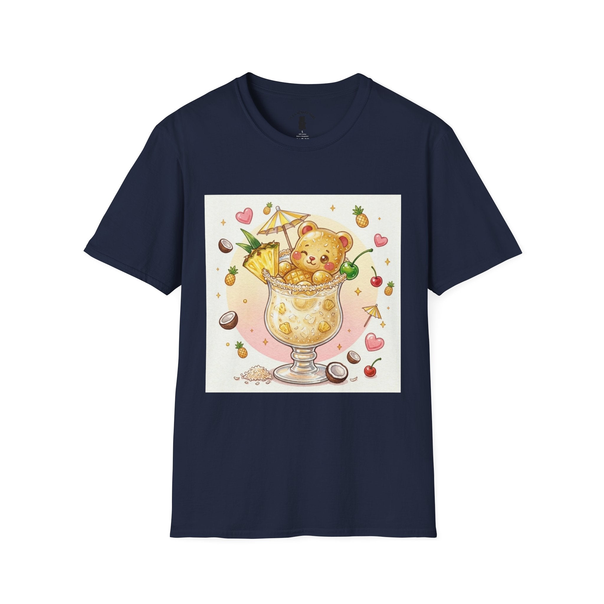 Pina Colada on the Beach, Boozy Gooey Gummy Bear- Kawaii Graphic T-Shirt