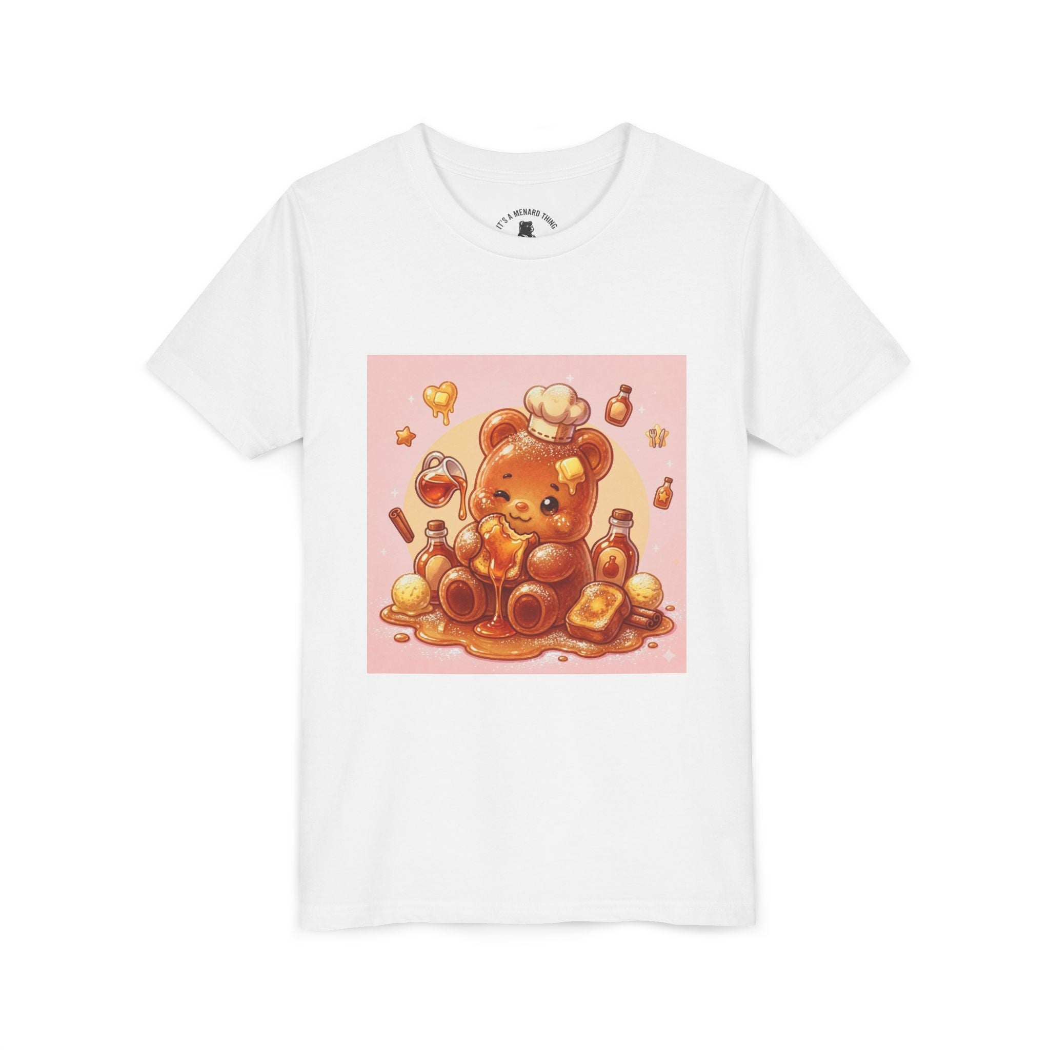 Kids Thick French Toast Gooey Gummy Chef Bear Graphic T-Shirt