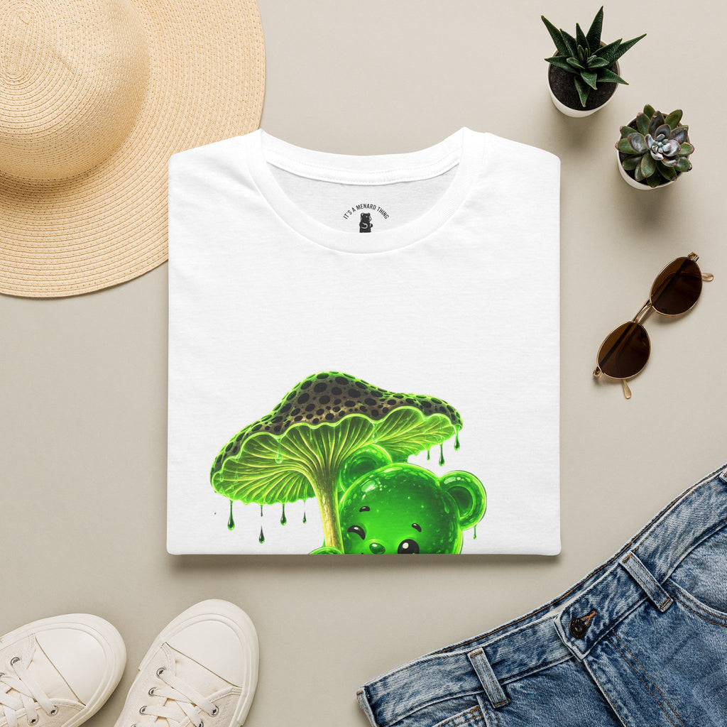 Glowing Green Neon Mushroom Special Addition, Oozy Bear Friend- Graphic Shirt