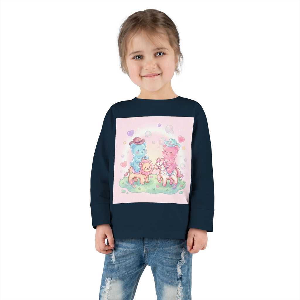 Oozy Bear Gummies Riding Frosted Animal Cookies- Graphic Long Sleeve Shirt