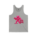 Fitness Work Out, Neon Pink Oozy Buff Bear Gummy Gym Addition- Adult Graphic Tank Top
