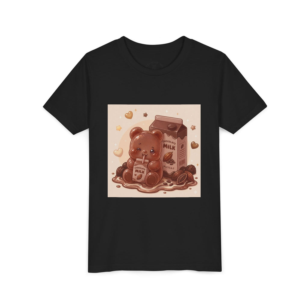 Kids Milk Chocolate Gooey Gummy Bear — Cute Milk Carton Graphic Youth T-Shirt