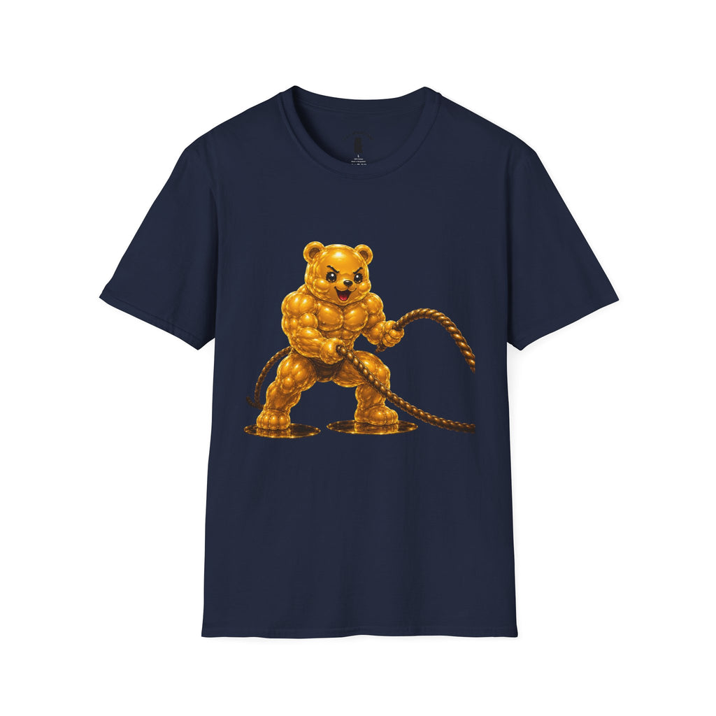 Rope Workout, Golden Yellow Oozy Buff Bear Gym Special- Adult Graphic Shirt (18+)