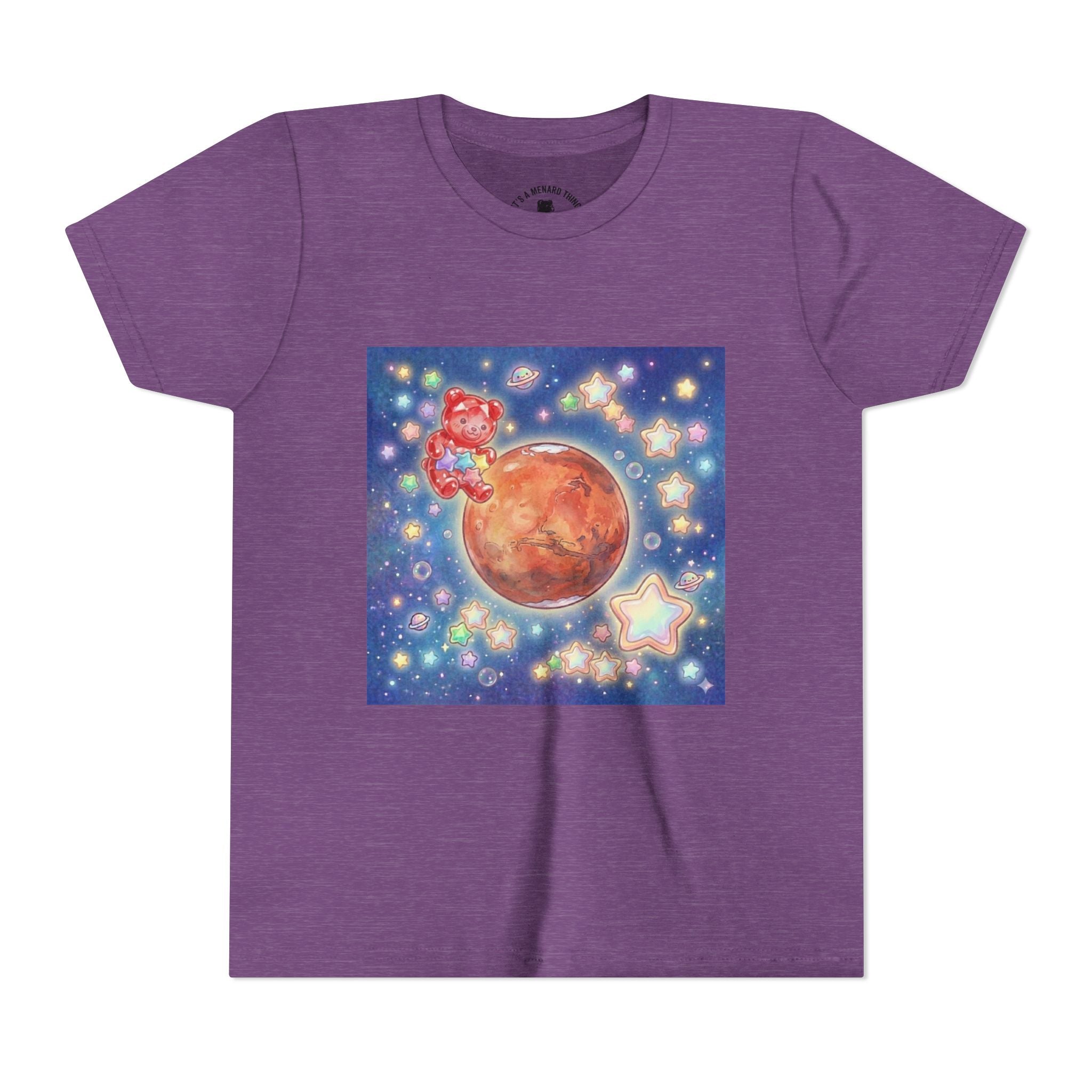 Look to Mars, Red Gooey Crystal Gummy Bear- Galaxy Graphic Youth T-Shirt