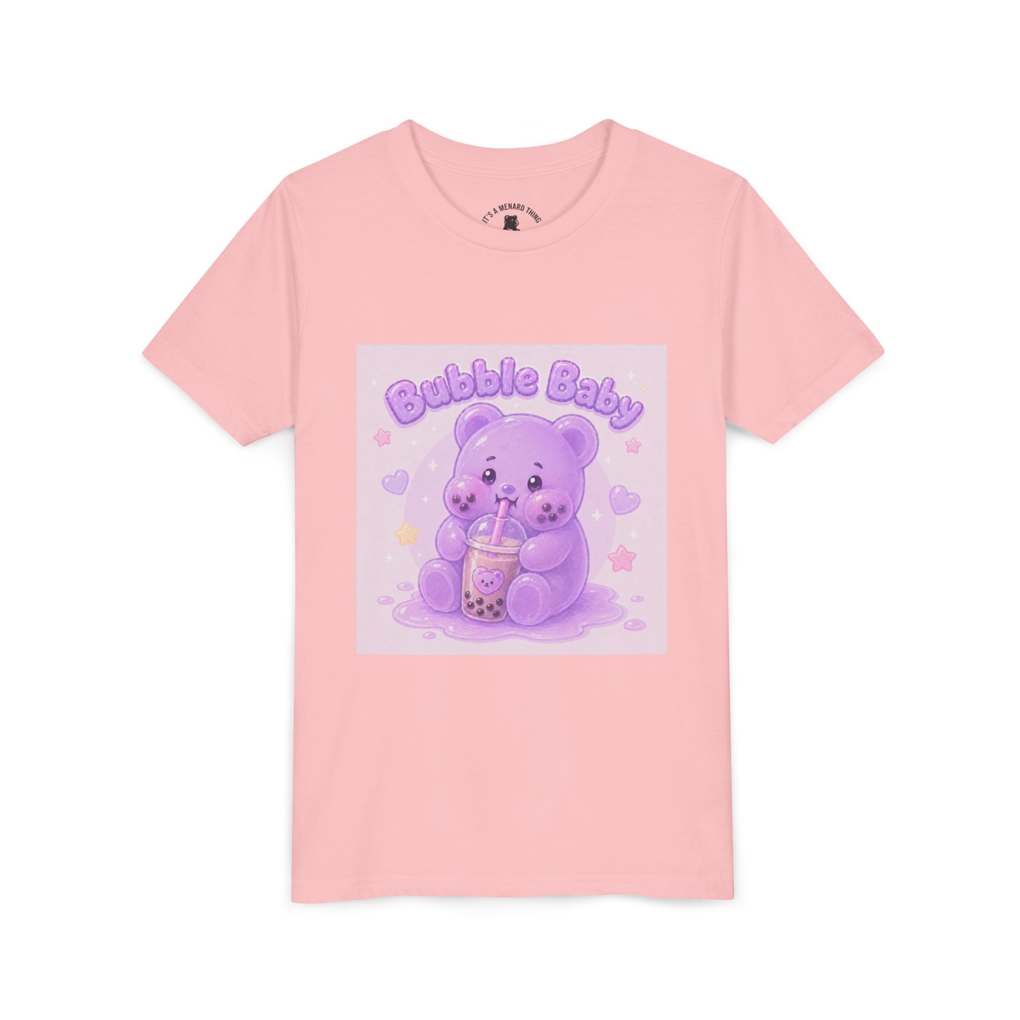 Purple Boba Tea Gooey Gummy Bear with Boba Milk Tea Kids Shirt