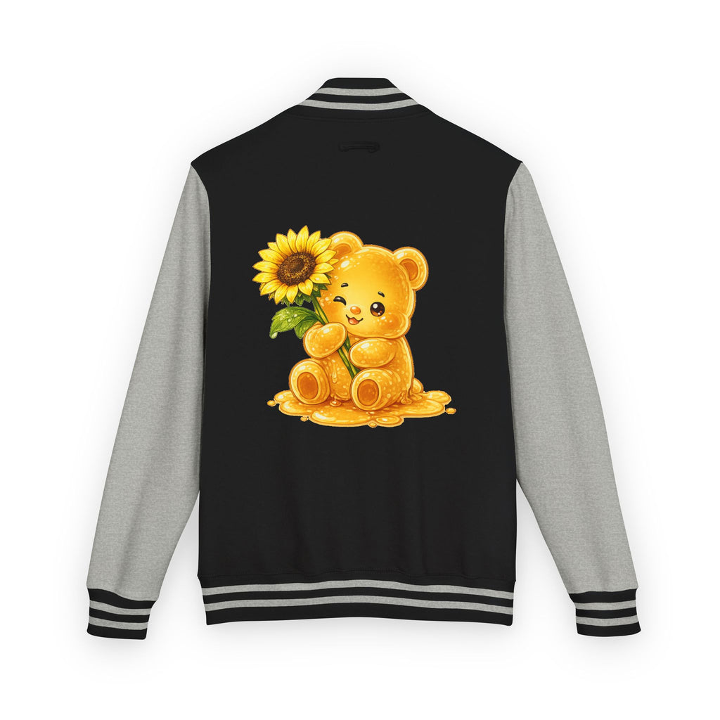 Sunflower Sunrise, Special Yellow Gooey Gummy Friend- Kawaii Varsity Jacket