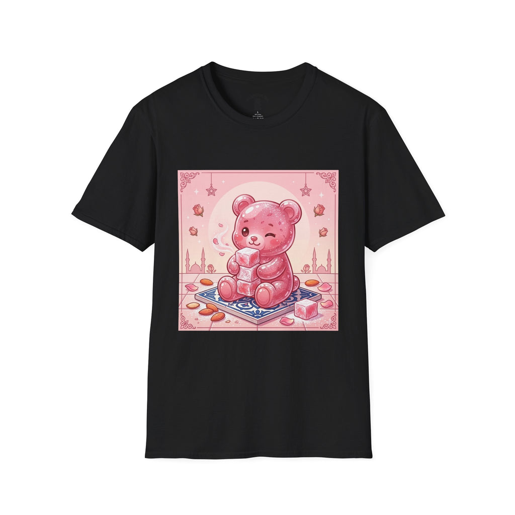 Rose Water Turkish Delight, Pink Gooey Gummy Bear— Kawaii Illustration