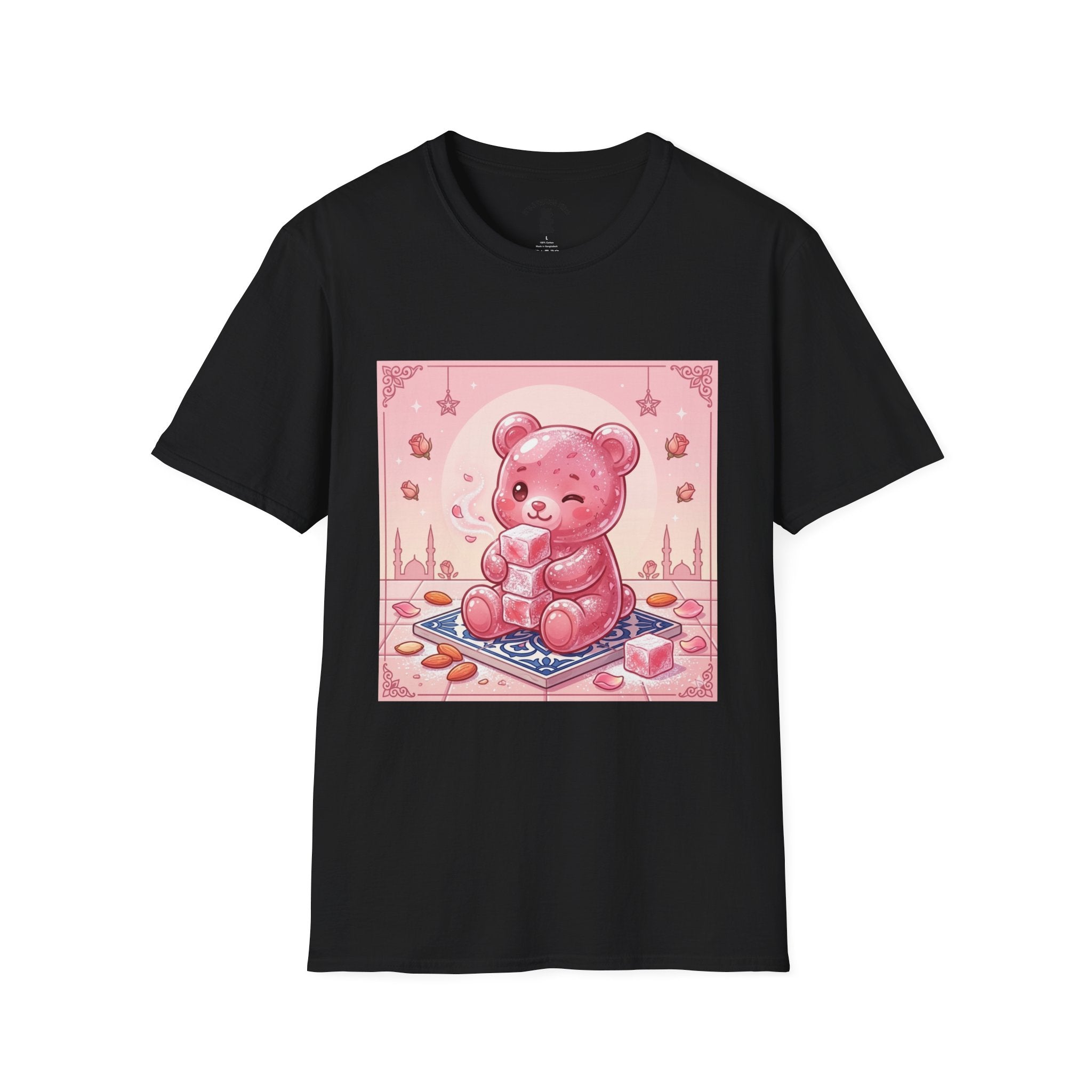 Rose Water Turkish Delight, Pink Gooey Gummy Bear— Kawaii Illustration