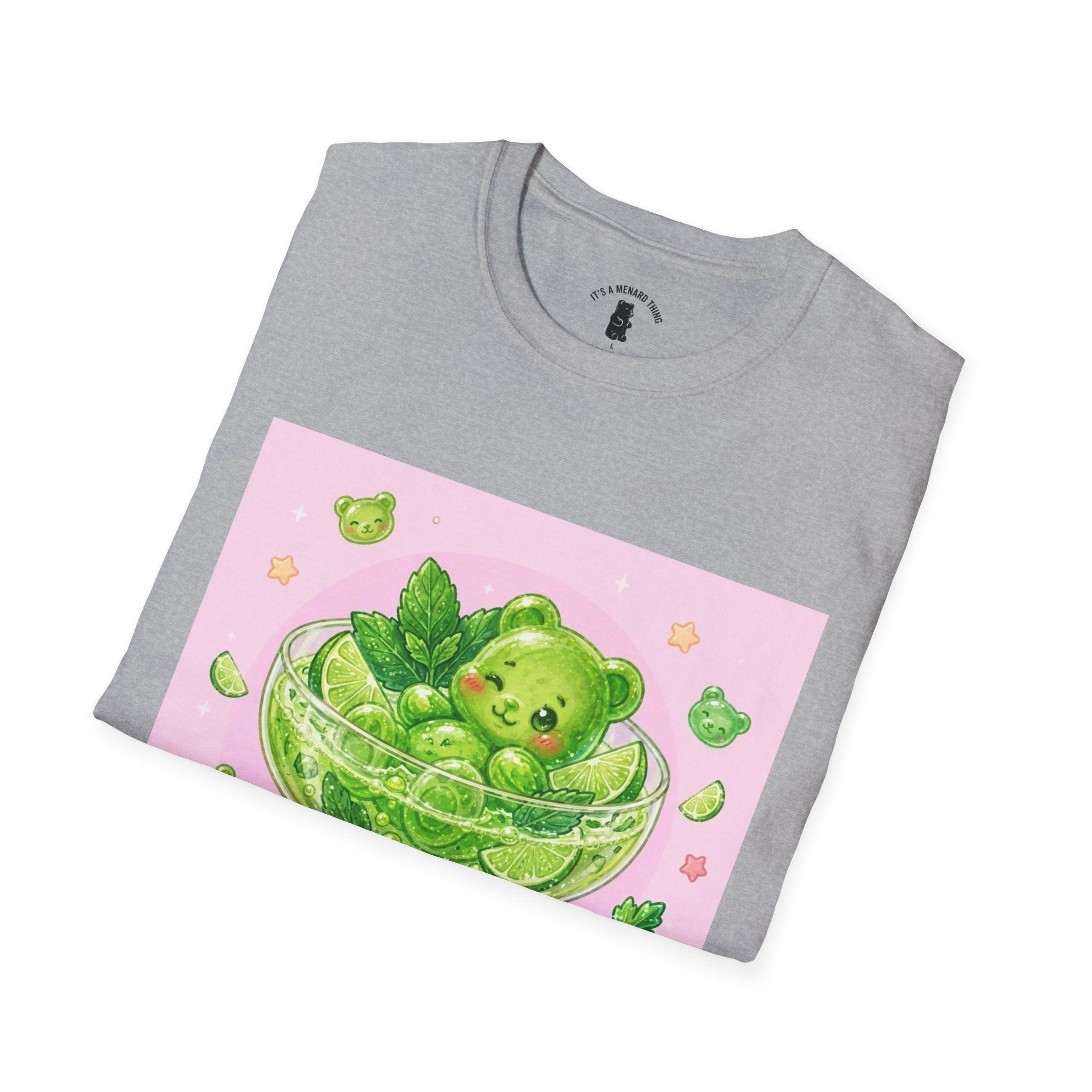 Lime Green Smooth Margaritta Boozy Gooey Gummy Bear- Kawaii Graphic T-Shirt