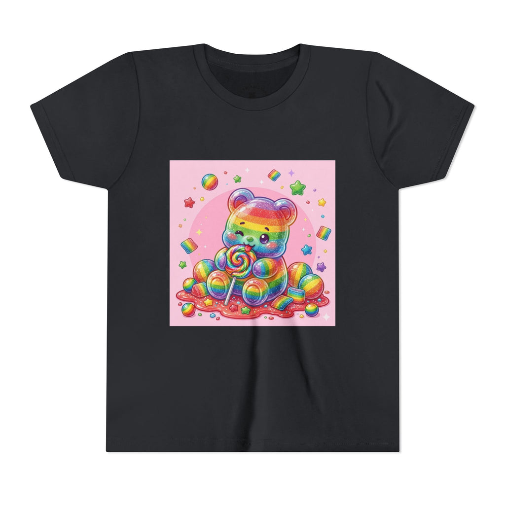 Rainbow Stripe Gooey Gummy Bear Youth T-Shirt