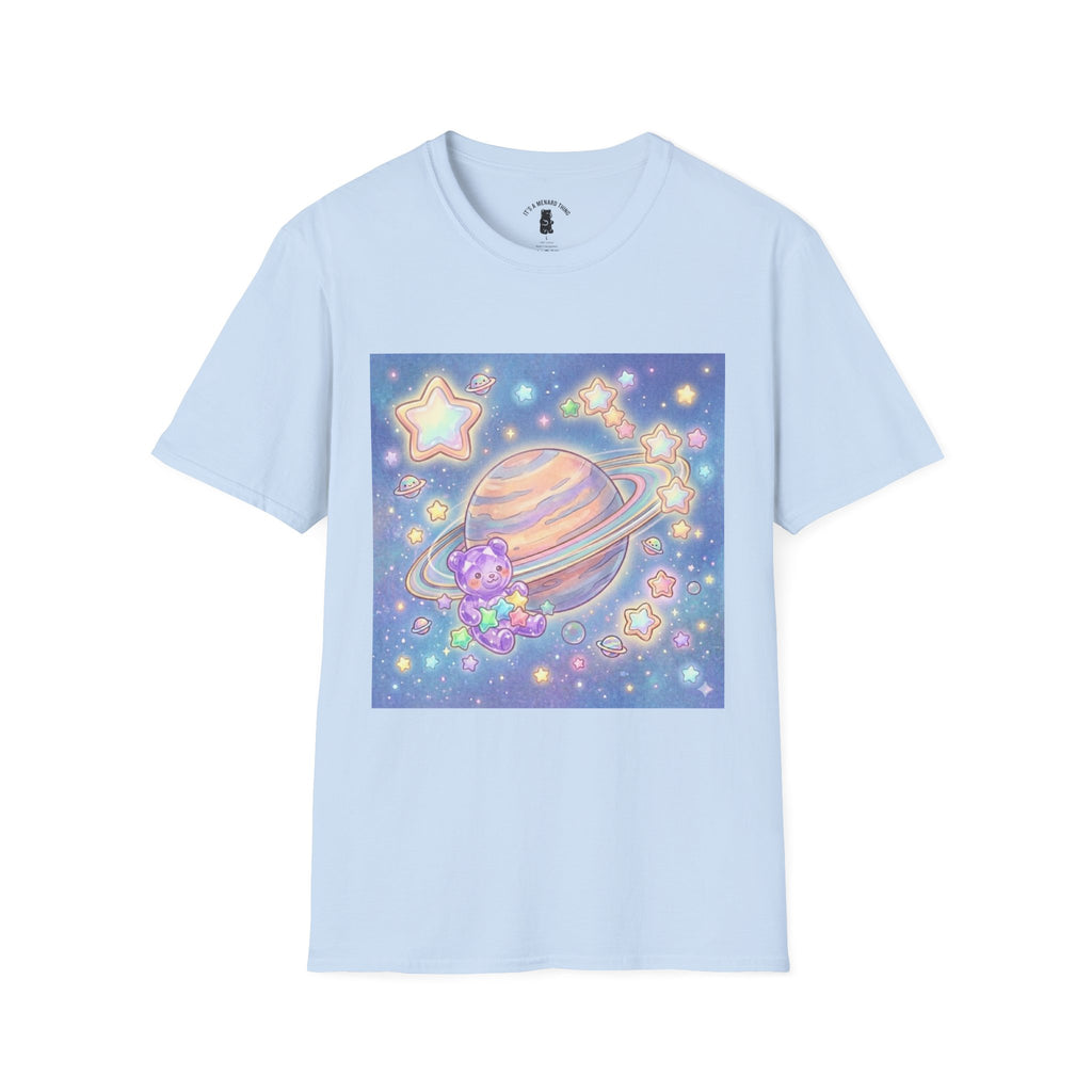 Look Upon Saturn, Purple Crystal Gooey Gummy Bear — Kawaii Graphic T-Shirt