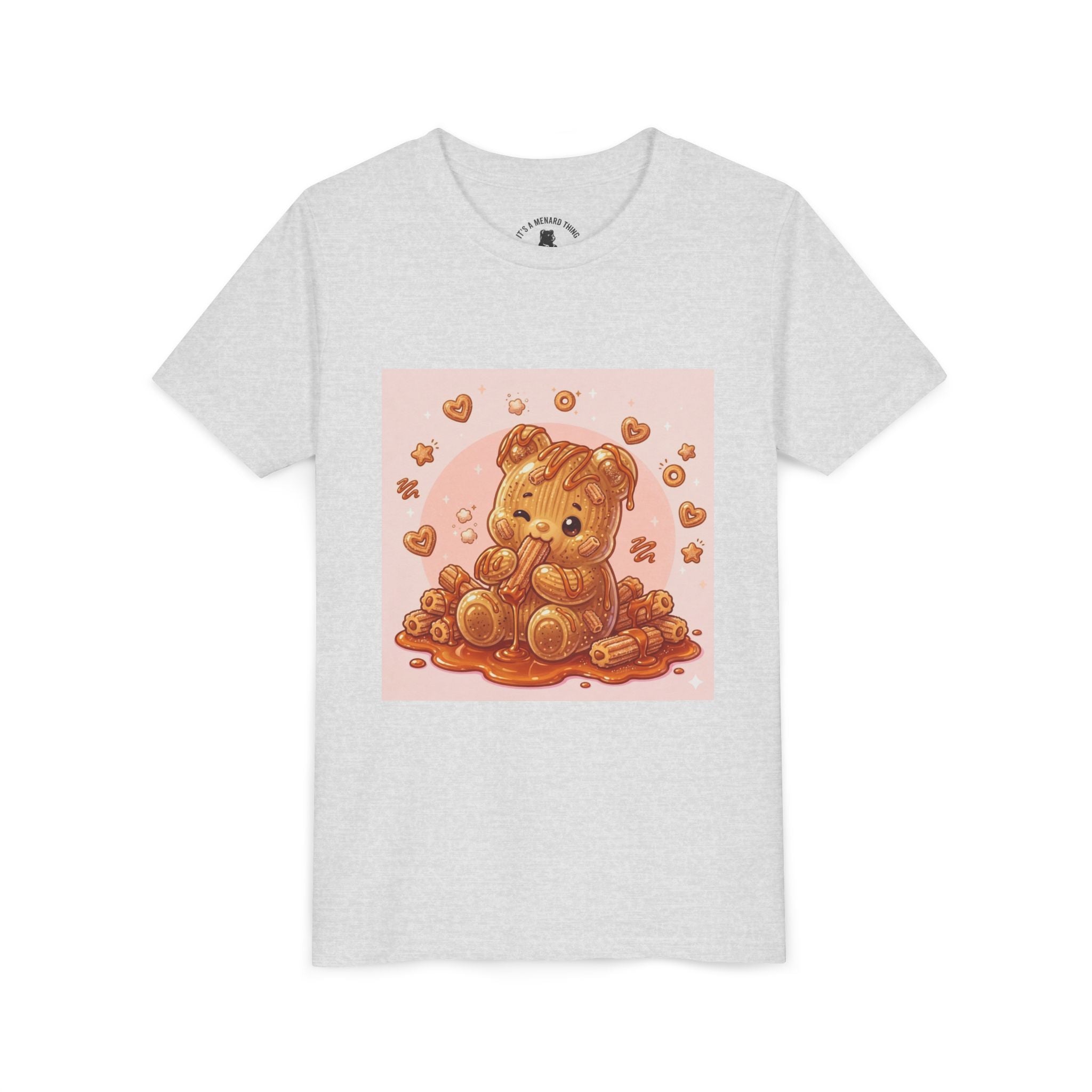 Churro & Dulce de Leche Drizzle Gooey Gummy Bear Graphic Youth T-Shirt
