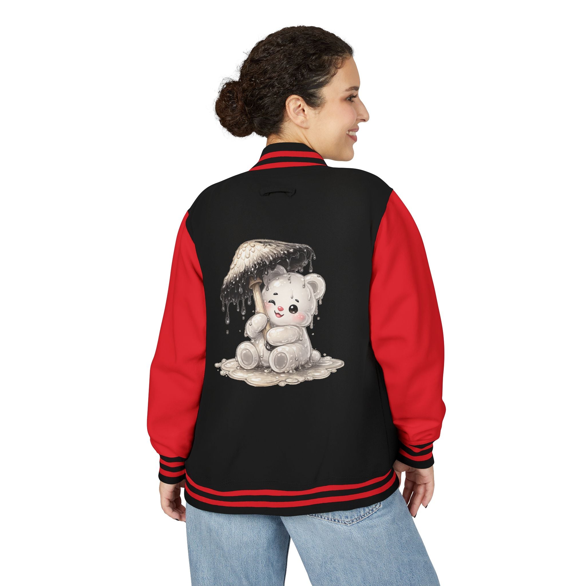 Pretty Ink Cap Mushroom, White Gooey Gummy Bear – Vintage Varsity Jacket