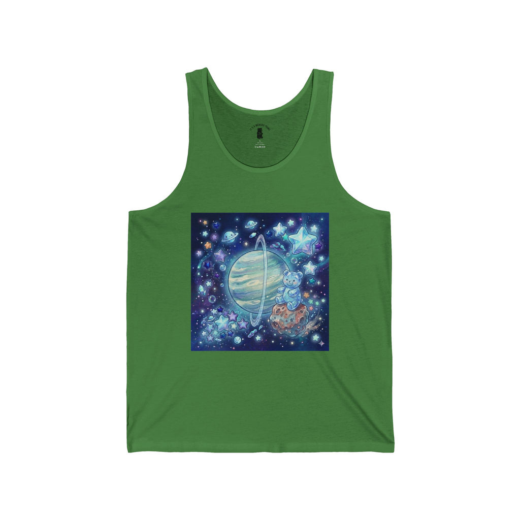 Passing by Uranus, Special Blue Gooey Gummy Bear — Cute Illustration Tank Top