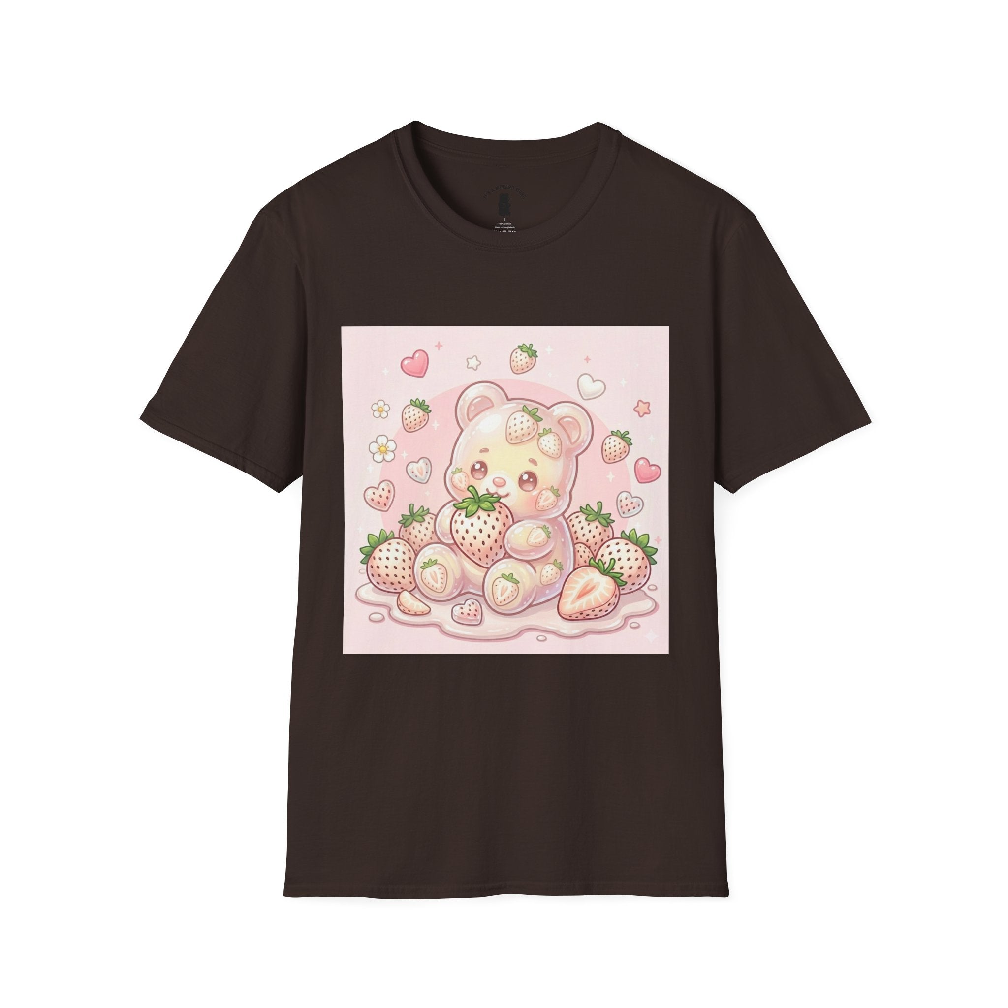 Exotic White Strawberry Oozy Bear Friend — Kawaii Fruit Design