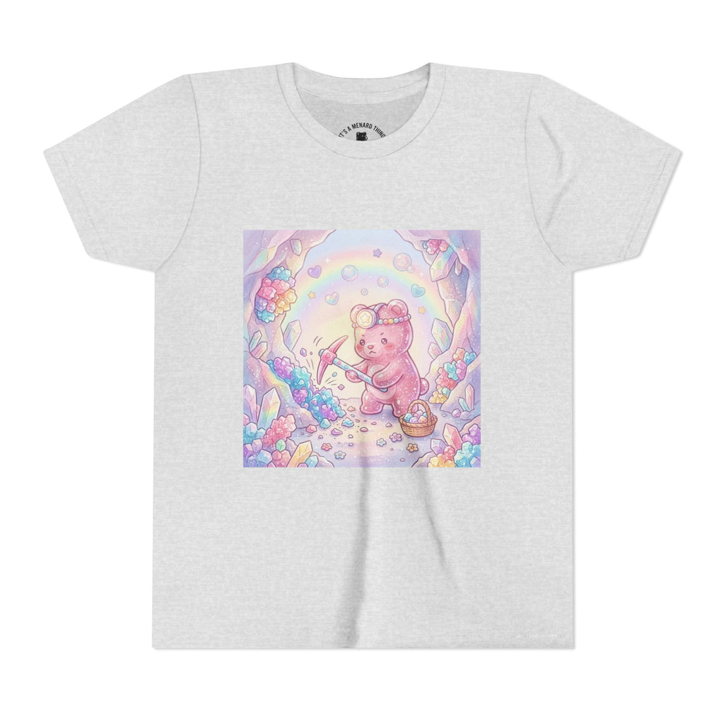 Digging for Crystal Candy Pink Gooey Gummy Bear Illustration