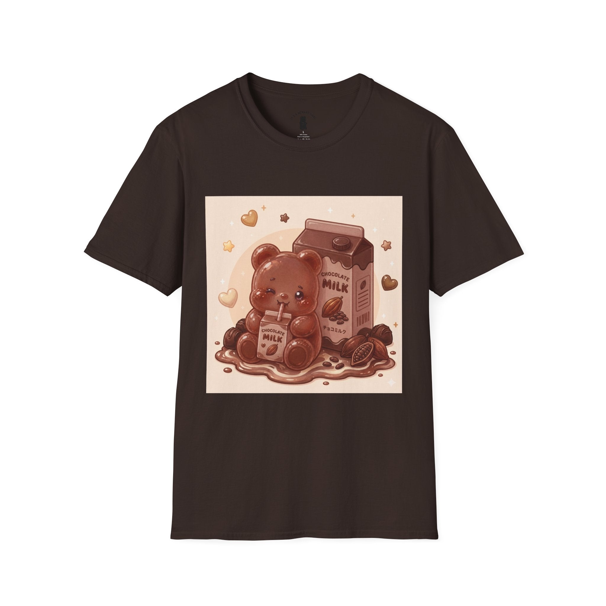 Cute Kawaii Gooey Gummy Milk Chocolate Milk Bear Cartoon Graphic T-Shirt