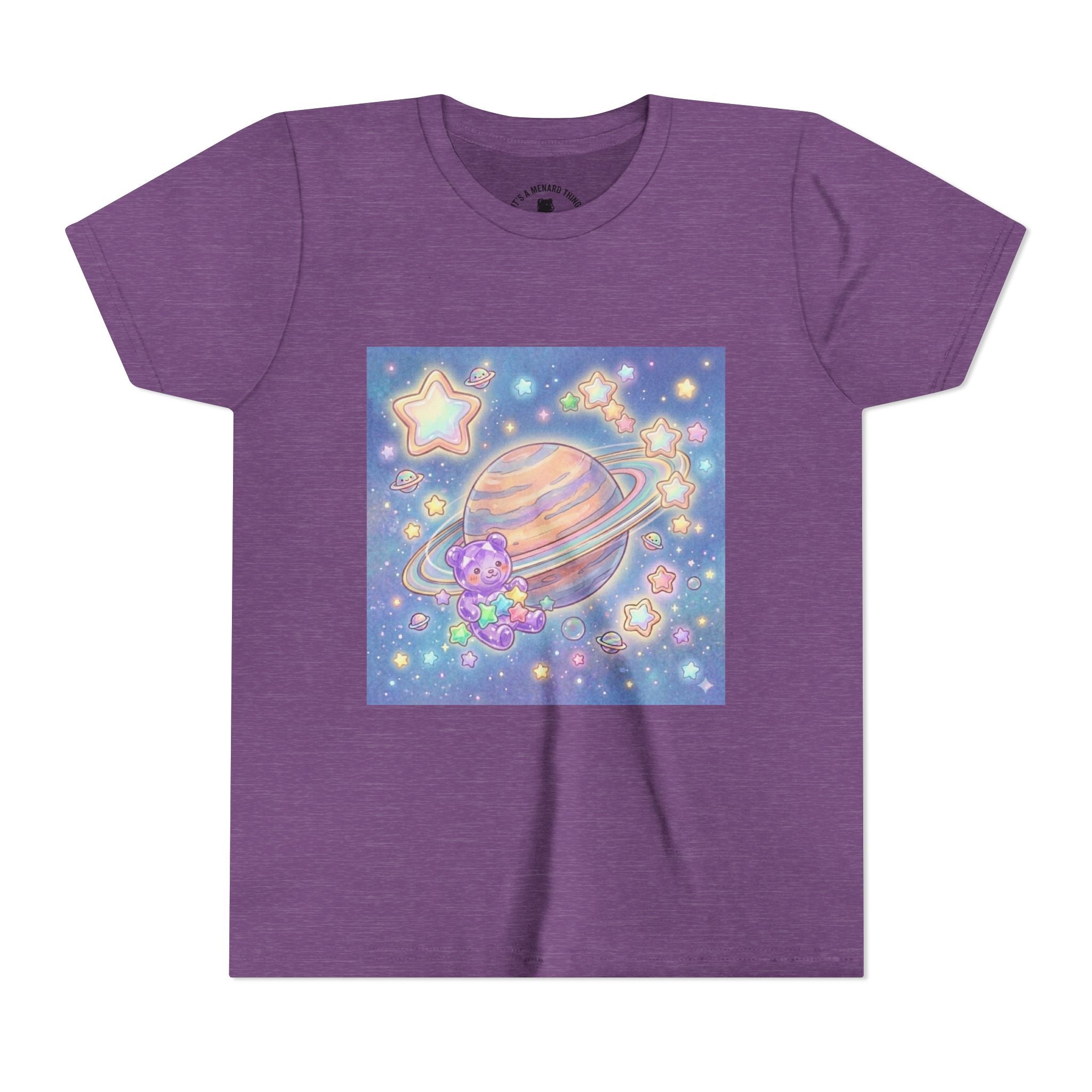 Merry-go-Saturn Cosmic Gooey Crystal Gummy Bear- Stars & Sparkles Graphic T-Shirt