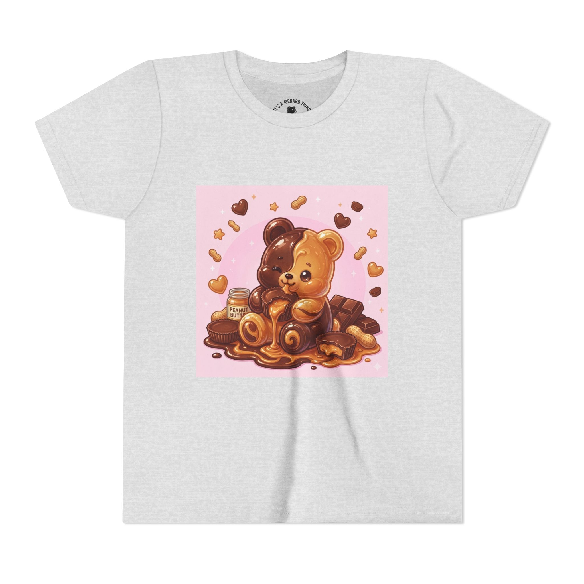 Kids Chocolate & Peanut Butter candy Gooey Gummy Youth Short Sleeve Shirt
