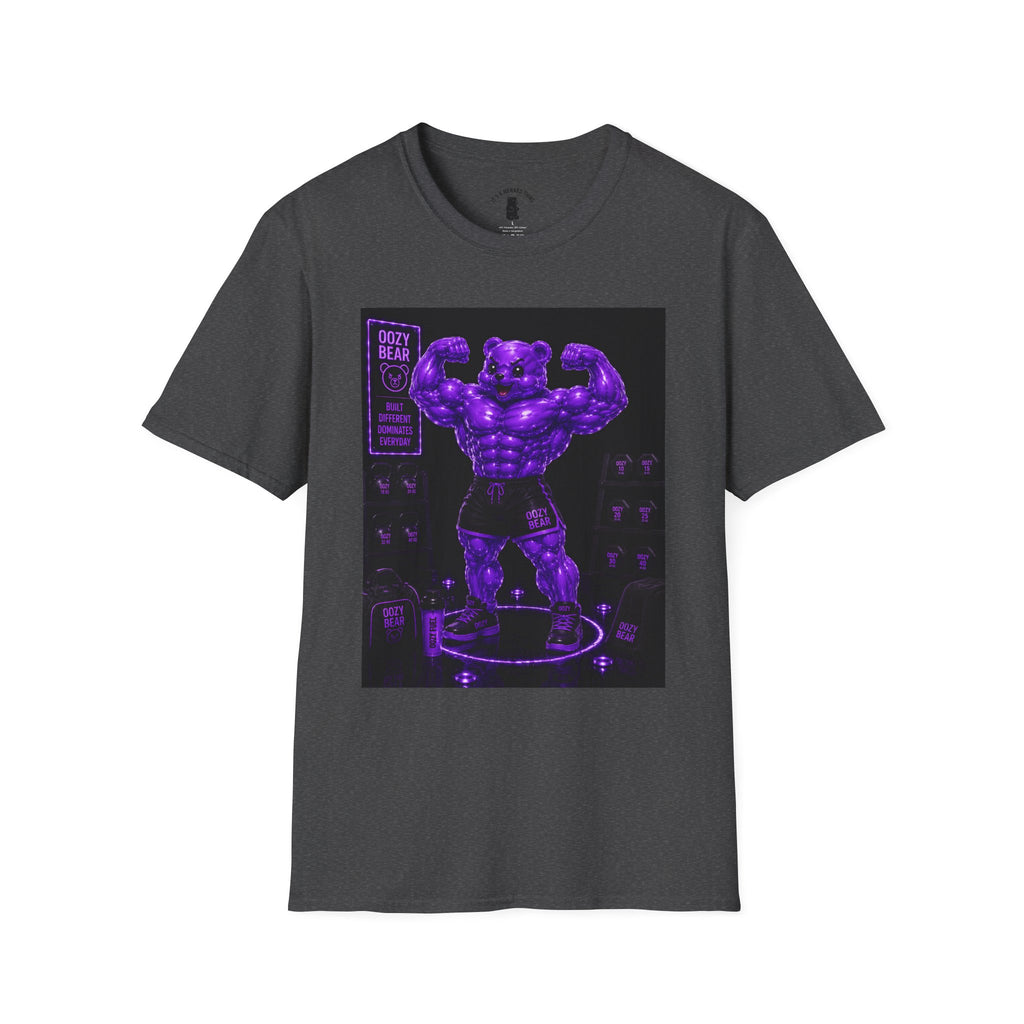 Flexing Muscles, After Workout Oozy Buff Bear Gym Gummy- Adult Graphic Shirt