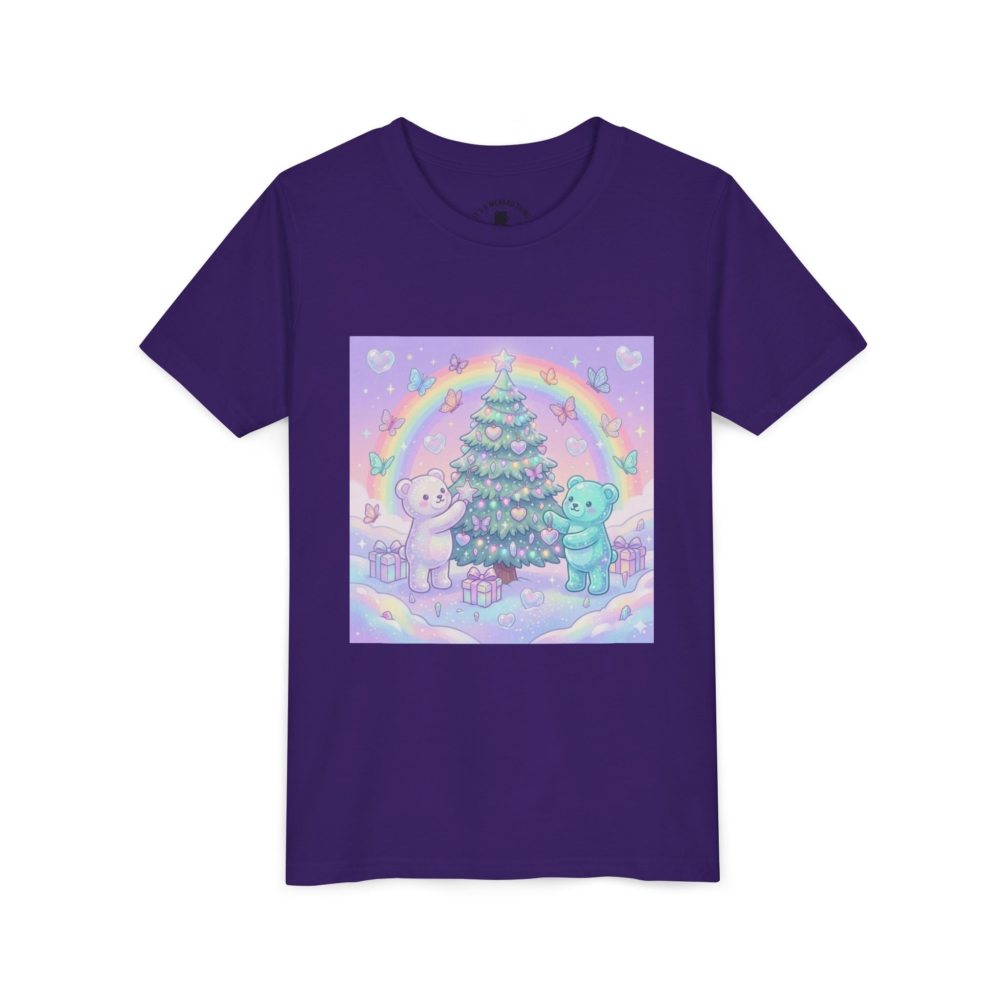 Gooey Gummy Bears Decorating Christmas Tree with Rainbow | Holiday Youth Shirt
