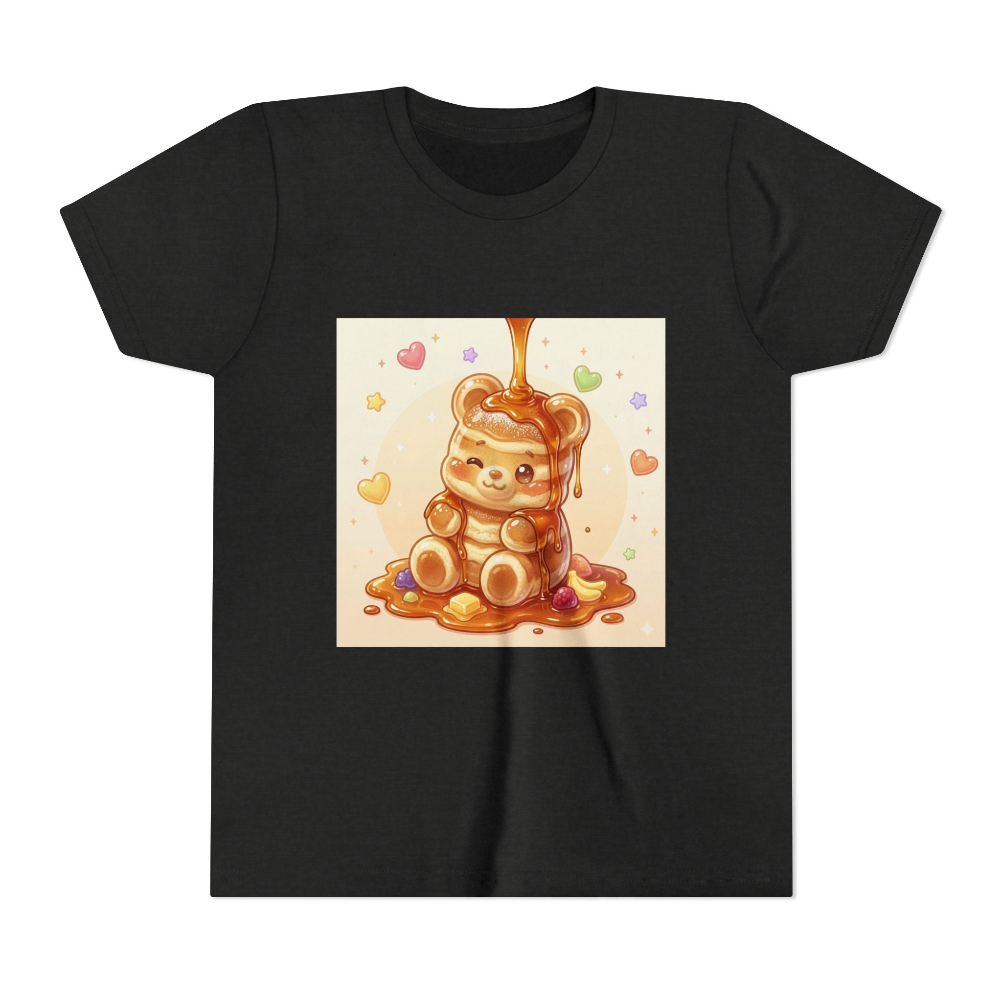 Fluffy Thick Gooey Gummy Pancake Bear Youth T-Shirt