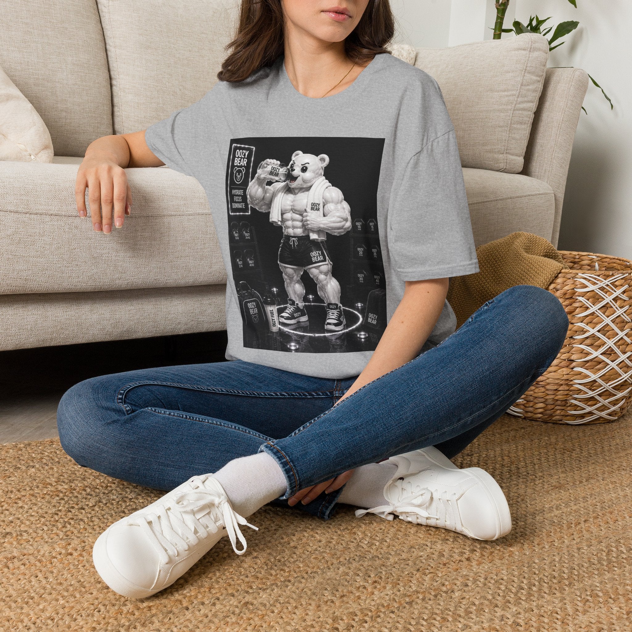 Rehydration Time, Oozy Buff Bodybuilder Gummy Gym Addition- Adult Graphic Shirt