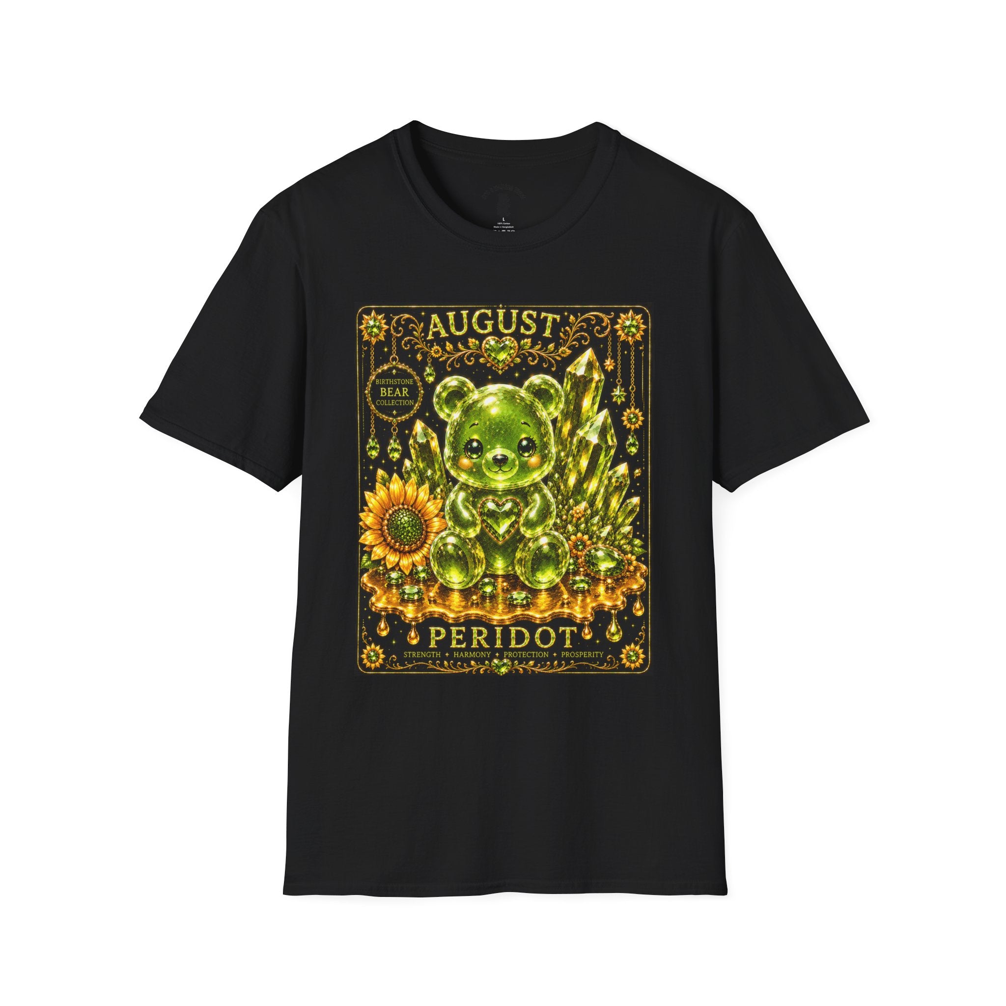 August Peridot Birthstone Oozy Bear Addition- Graphic Shirt