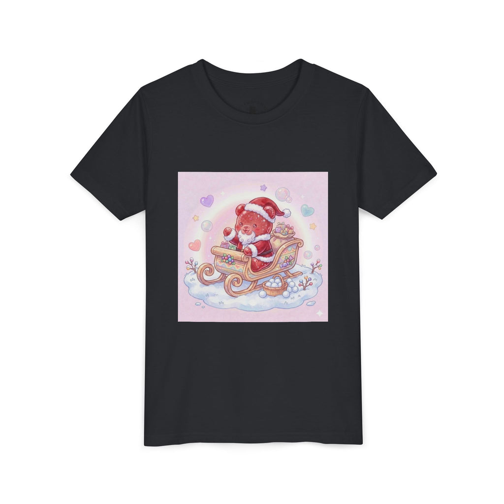 Cute Gooey Gummy Red Santa in Sleigh Holiday Shirt