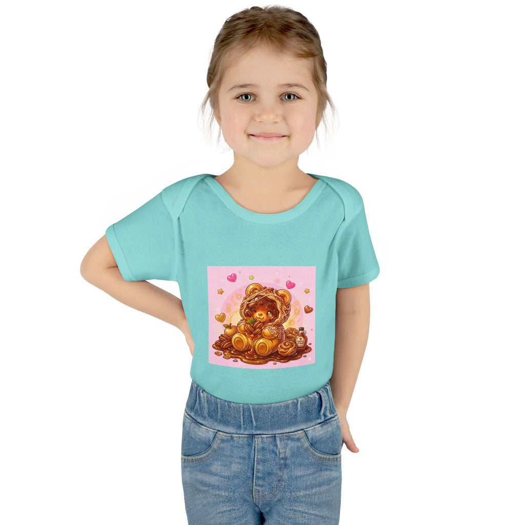 Maple Pecan Danish Gooey Gummy Bear in Puff PJs Baby Onesie