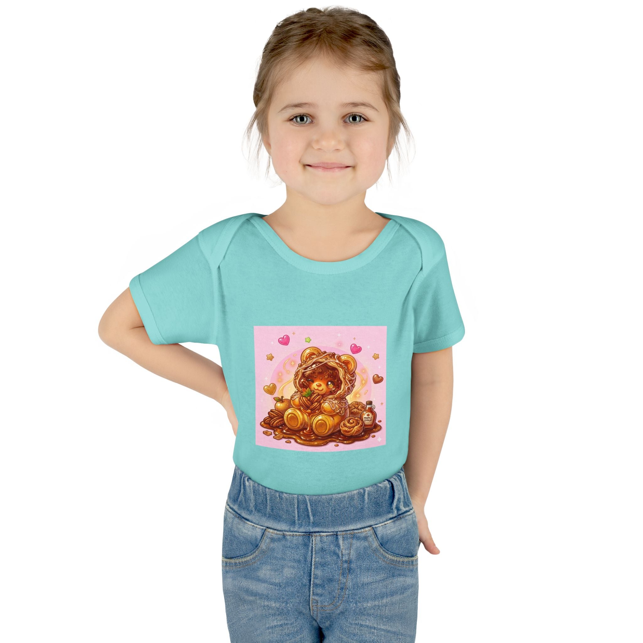 Maple Pecan Danish Gooey Gummy Bear in Puff PJs Baby Onesie