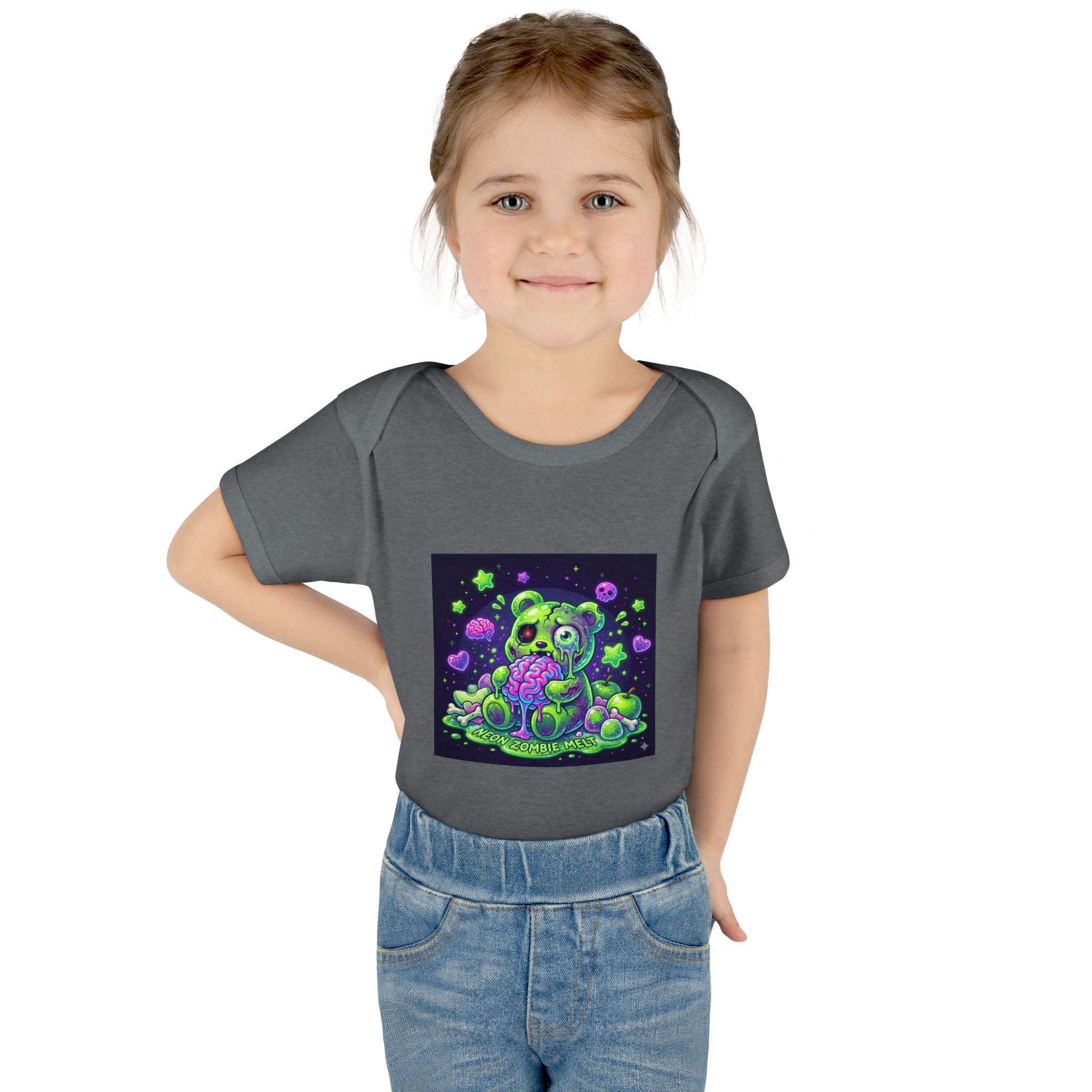 Baby Bodysuit — Neon Zombie Halloween Gooey Gummy Bear