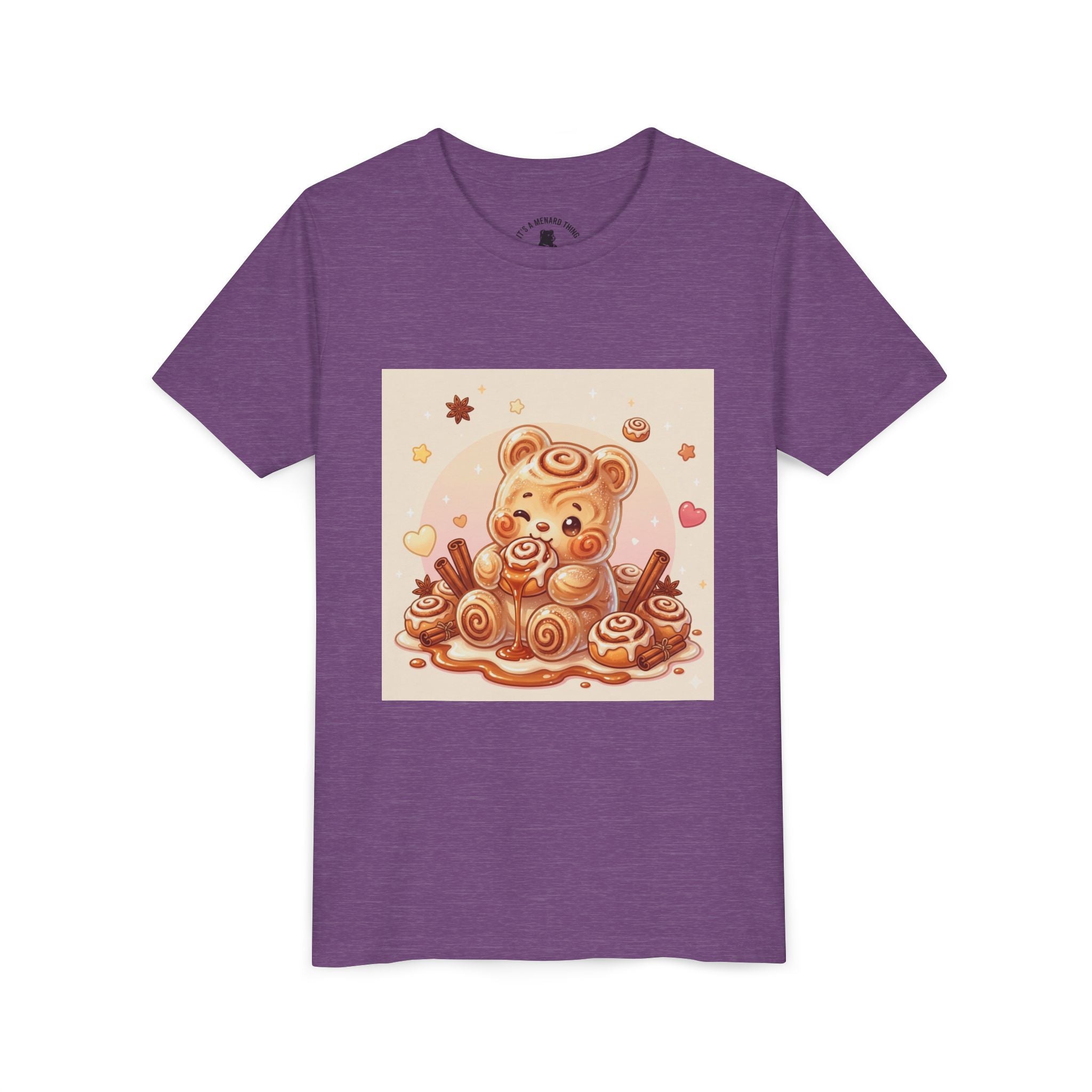 Cinnamon Swirl & Frosting Gooey Gummy Bear Graphic Youth T‑Shirt