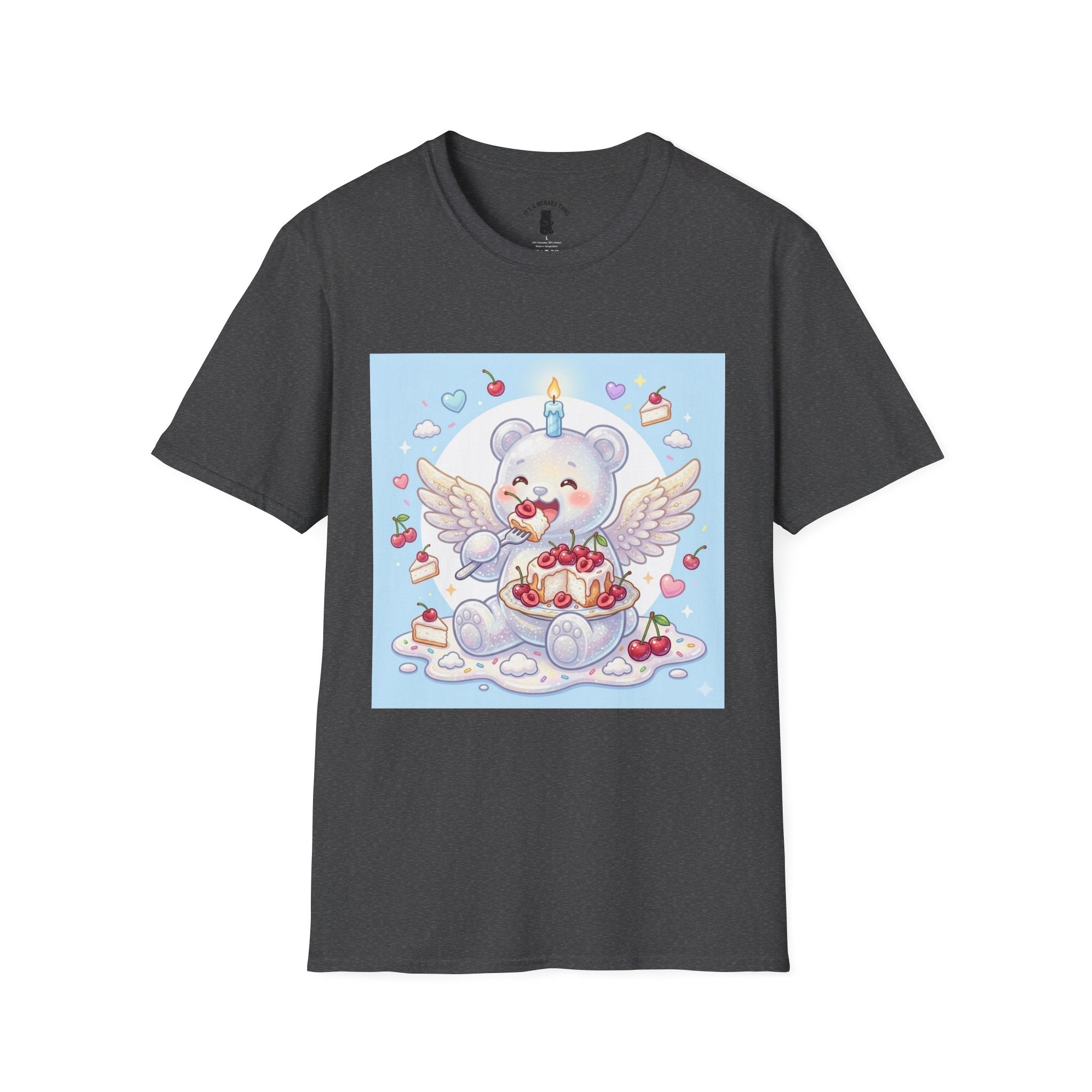 Cute Angel Food Cake, White Gooey Gummy Bear — Kawaii Graphic Tee