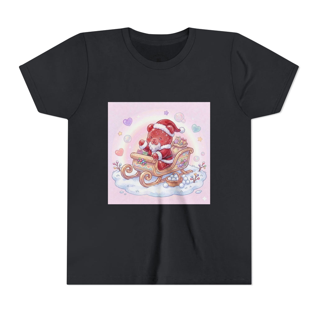Cute Gooey Gummy Red Santa in Sleigh Holiday Shirt