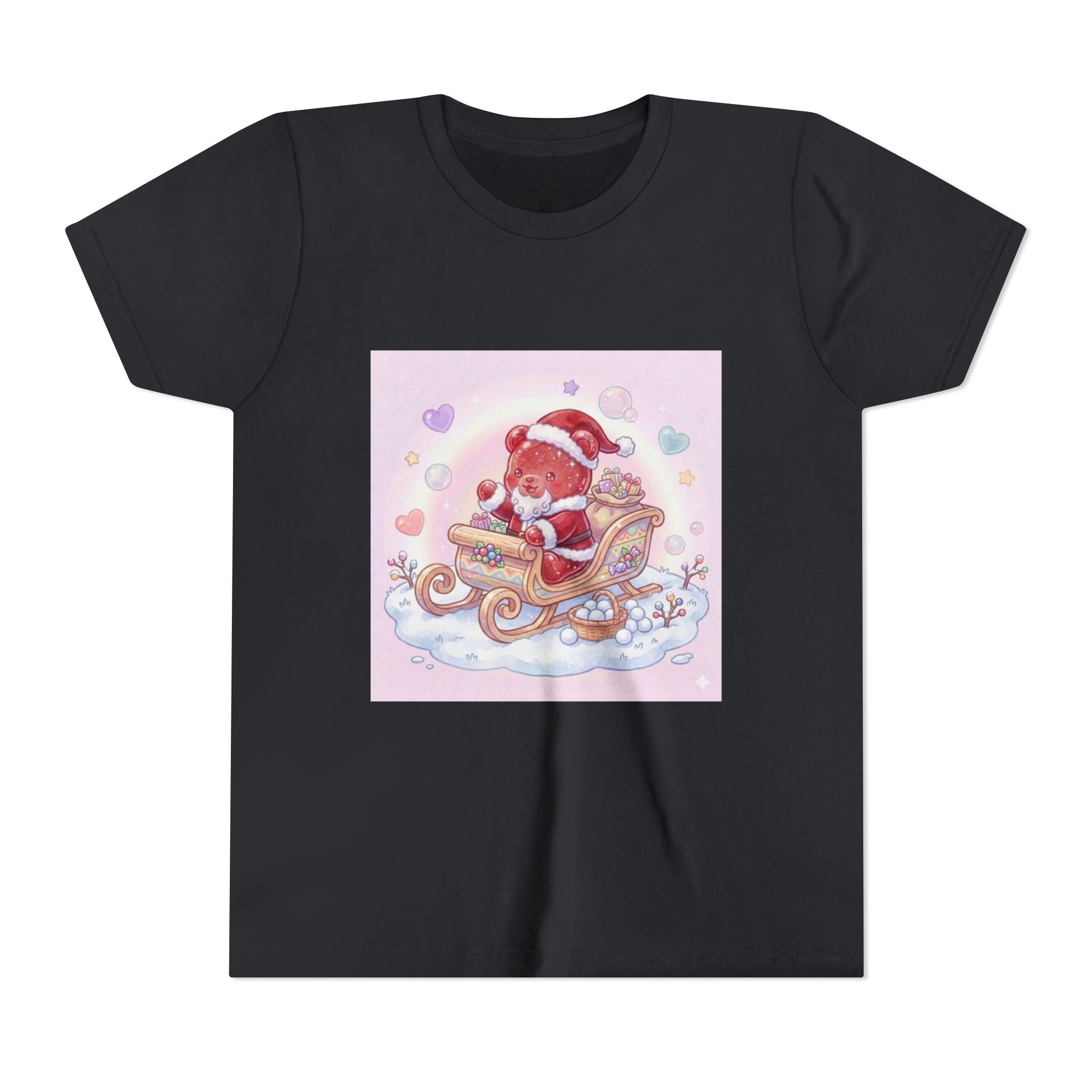 Cute Gooey Gummy Red Santa in Sleigh Holiday Shirt
